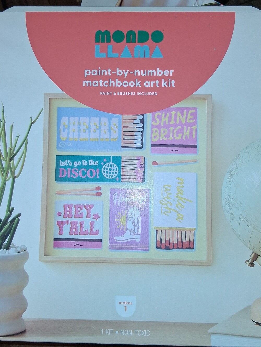🌈 NEW Mondo Llama Paint-By-Number Matchbook Art Kit - Coral & Teal Great 4 KIDS